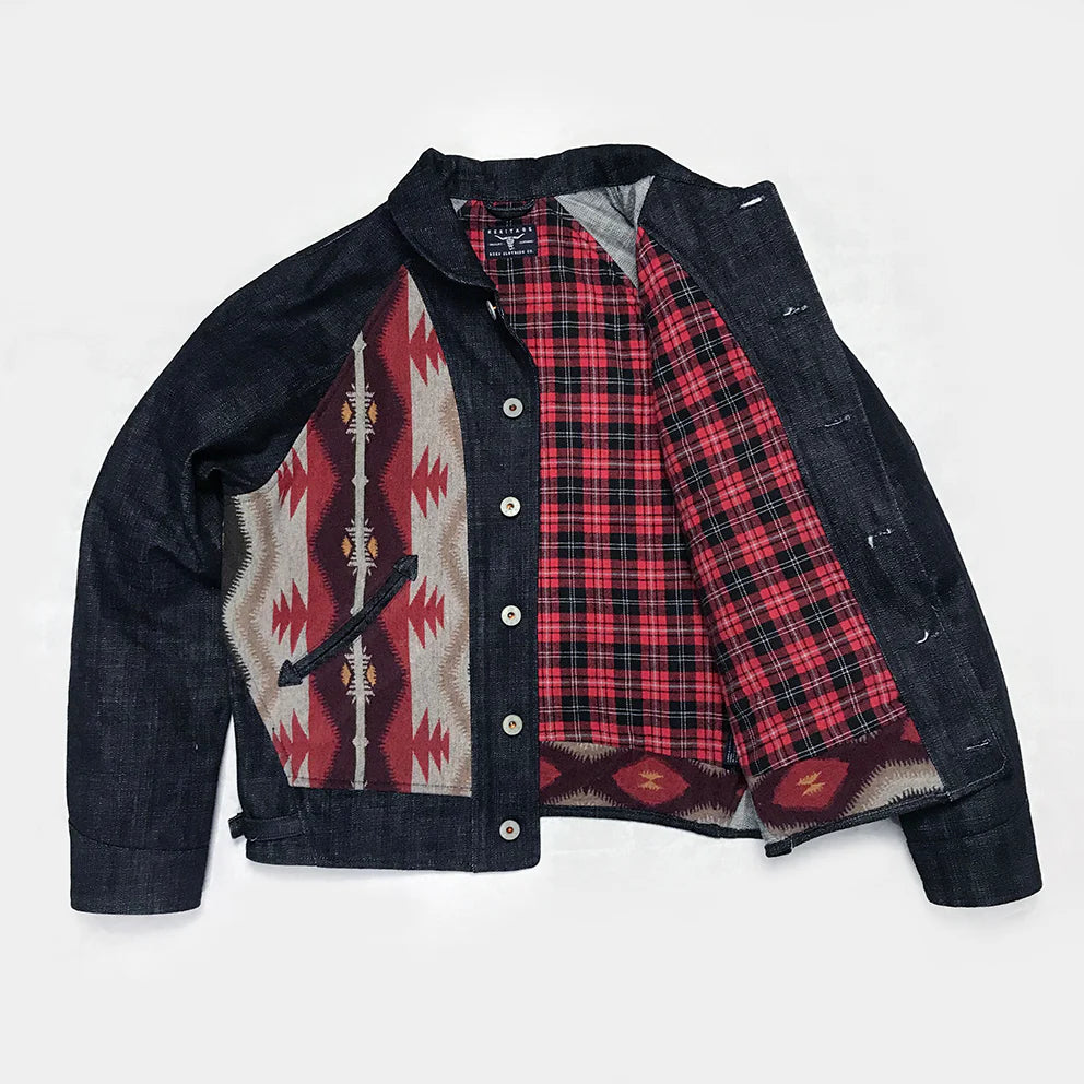 2000s bajra patterned w-zip knit jacket