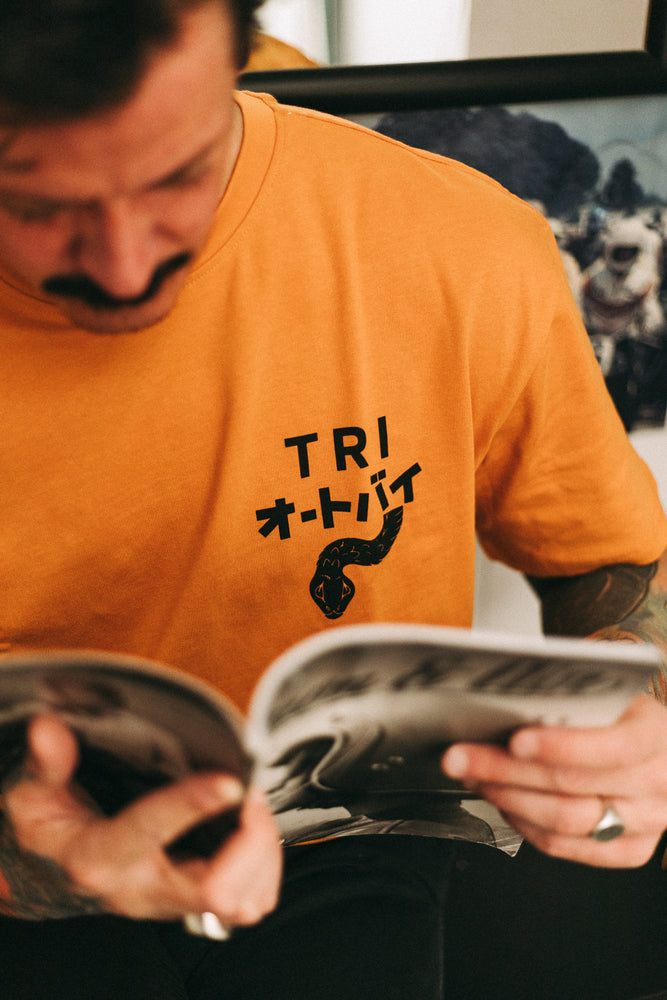 
                  
                    TRI - GO NO SEN - Heavy Oversized Tee - Orange
                  
                