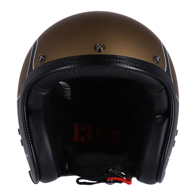 bucket motorcycle helmets 13 1/2 SKULL BUCKET HELMET FLAMES MATT GOLD – The Real Intellectuals Store
