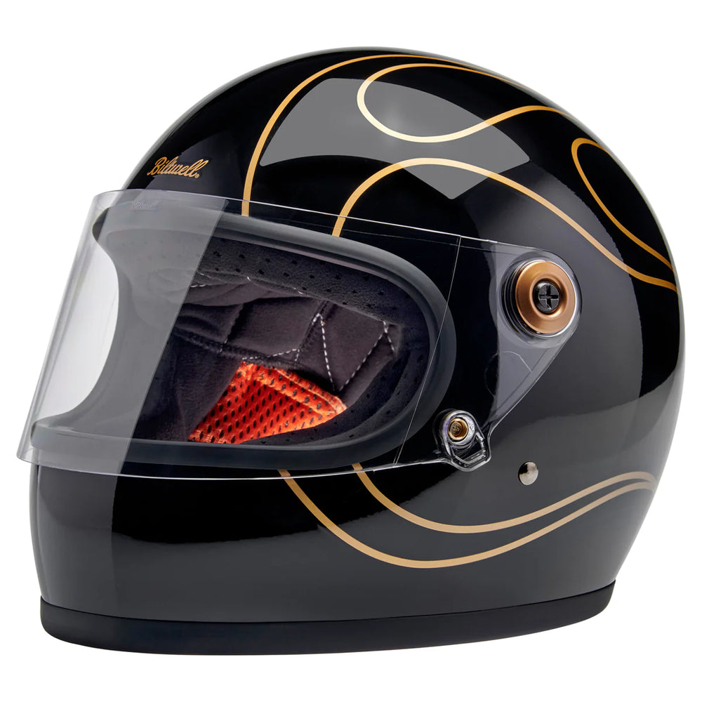 BILTWELL GRINGO S ECE R22.06 HELMET - GLOSS BLACK FLAMES