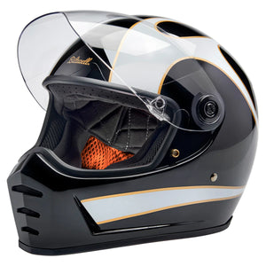 
                  
                    BILTWELL LANE SPLITTER ECE R22.06 HELMET - GLOSS BLACK / GLOSS WHITE FLAMES
                  
                
