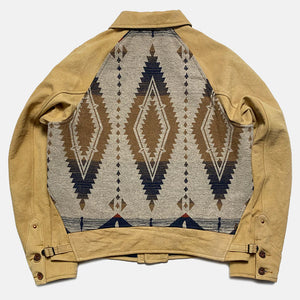 
                  
                    BZEN M.3003R-SANTANA-NBL REGULAR FIT RAGLAN SLEEVE NATIVE AMERICAN MOTIF BLANKET PANEL VEGGIE DYED CANVAS COSSACK JACKET-13.5OZ-E0 GOBI
                  
                