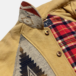 
                  
                    BZEN M.3003R-SANTANA-NBL REGULAR FIT RAGLAN SLEEVE NATIVE AMERICAN MOTIF BLANKET PANEL VEGGIE DYED CANVAS COSSACK JACKET-13.5OZ-E0 GOBI
                  
                