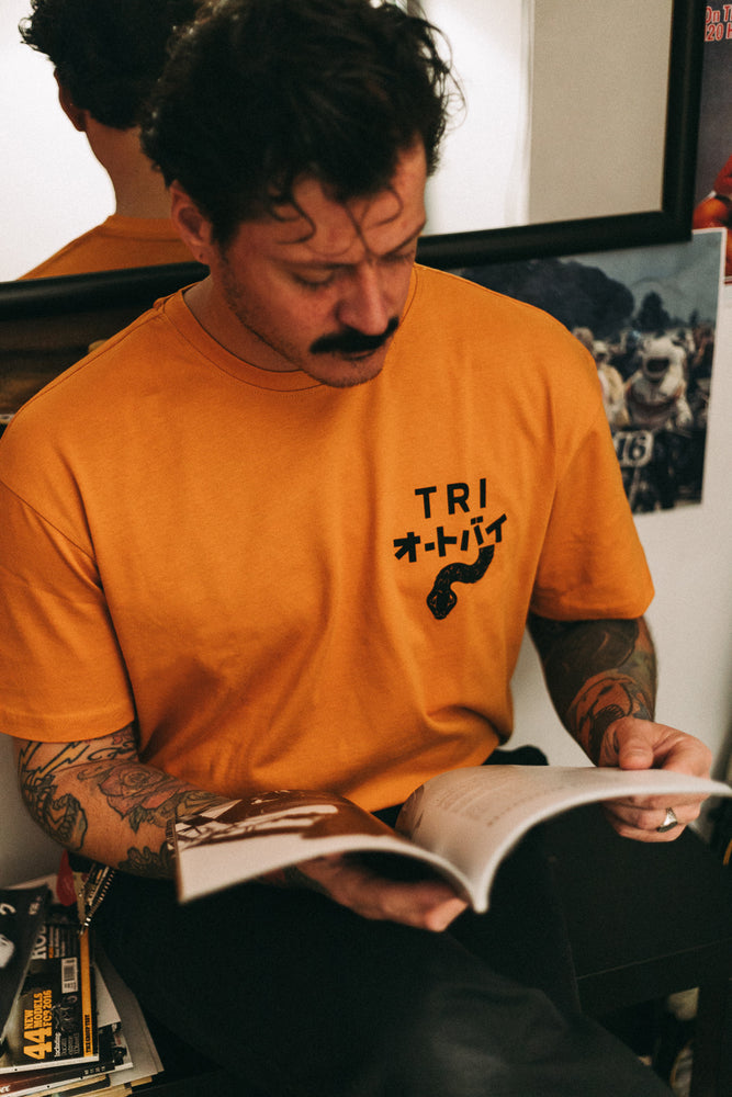 
                  
                    TRI - GO NO SEN - Heavy Oversized Tee - Orange
                  
                