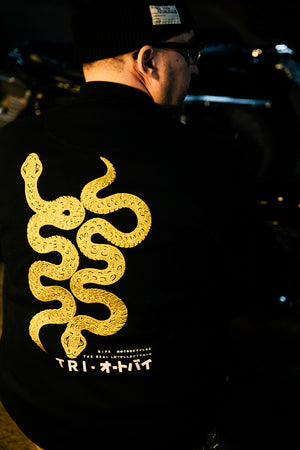 
                  
                    TRI GO NO SEN - EMBROIDERED HEAVY COLLEGE JACKET
                  
                