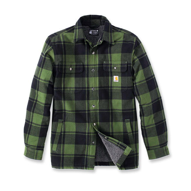 CARHARTT - FLANNEL SHERPA-LINED SHIRT CHIVE