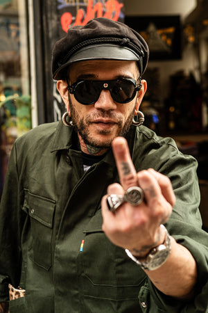 
                  
                    TRI GO NO SEN- EMBROIDERED WORKWEAR JACKET - FOREST GREEN
                  
                