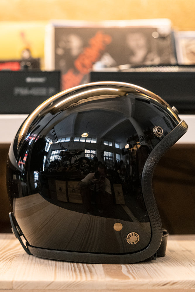 black and gold motorcycle king helmet JOE KING 400 Gloss Black & Brass – The Real Intellectuals Store