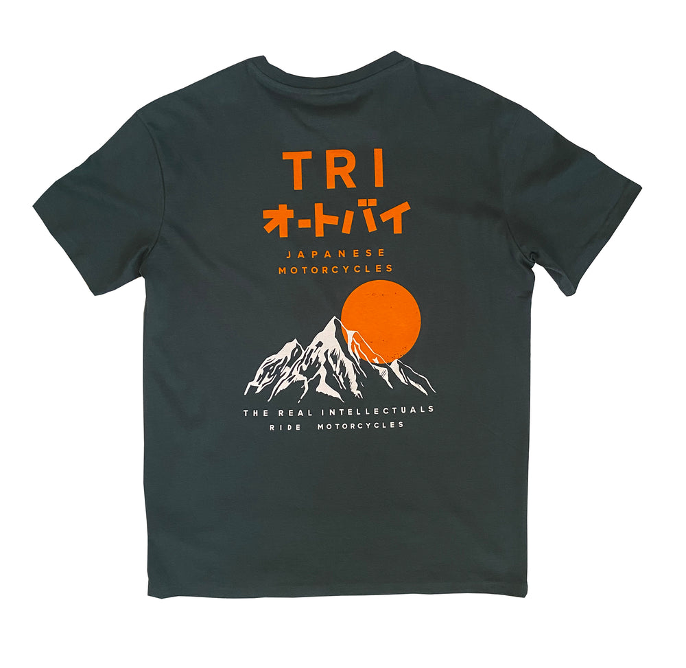 TRI JAPANESE MOTOR TEE - Heavy Oversized - Bottle Green