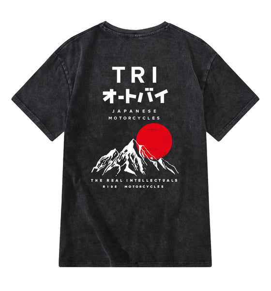 TRI JAPANESE MOTOR TEE- Heavy / Oversized - Acid Washed – The Real