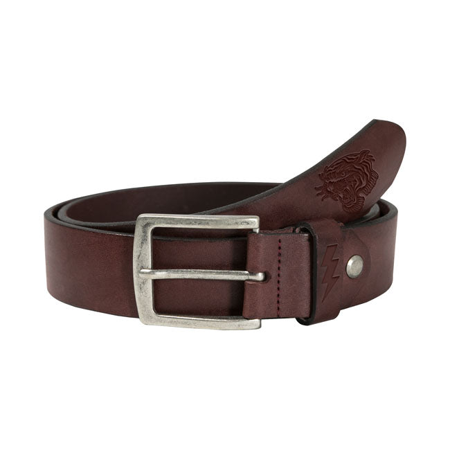 JOHN DOE - LEATHER BELT LOGO - BROWN