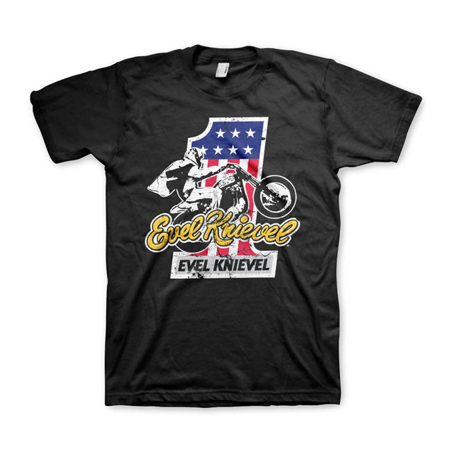 EVEL KNIEVEL - NO. 1 T-SHIRT BLACK