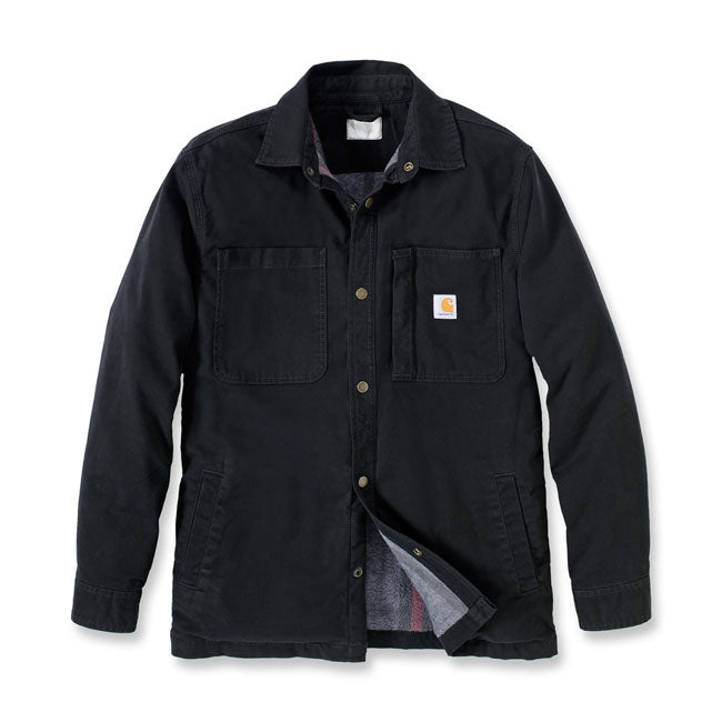 CARHARTT - FLEECE LINED DENIM SHIRT JAC - BLACK