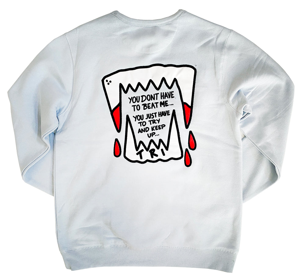 TRI LOST BOYS - EMBROIDERED SWEATSHIRT - CREAMY BLUE