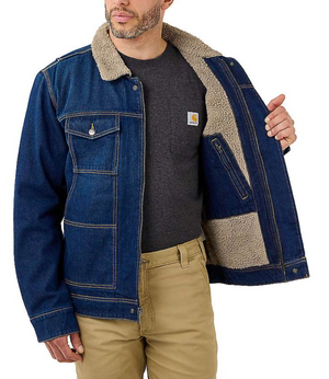 CARHARTT RELAXED FIT DENIM SHERPA LINED JACKET The Real